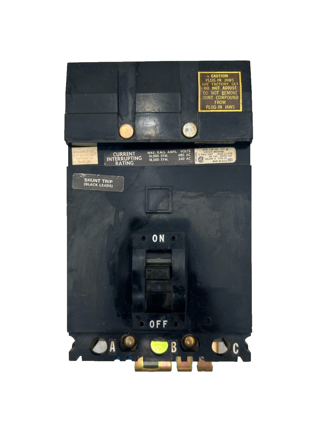 Square D FA34020 I-Line Circuit Breaker 20A 3-Pole 480VAC