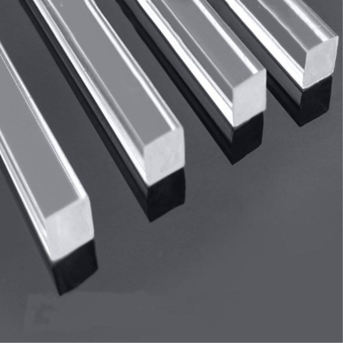 Square 24pcs Clear Acrylic Plexiglass Rod Bar 3 ±10% x 3mm ±10% 250mm Long