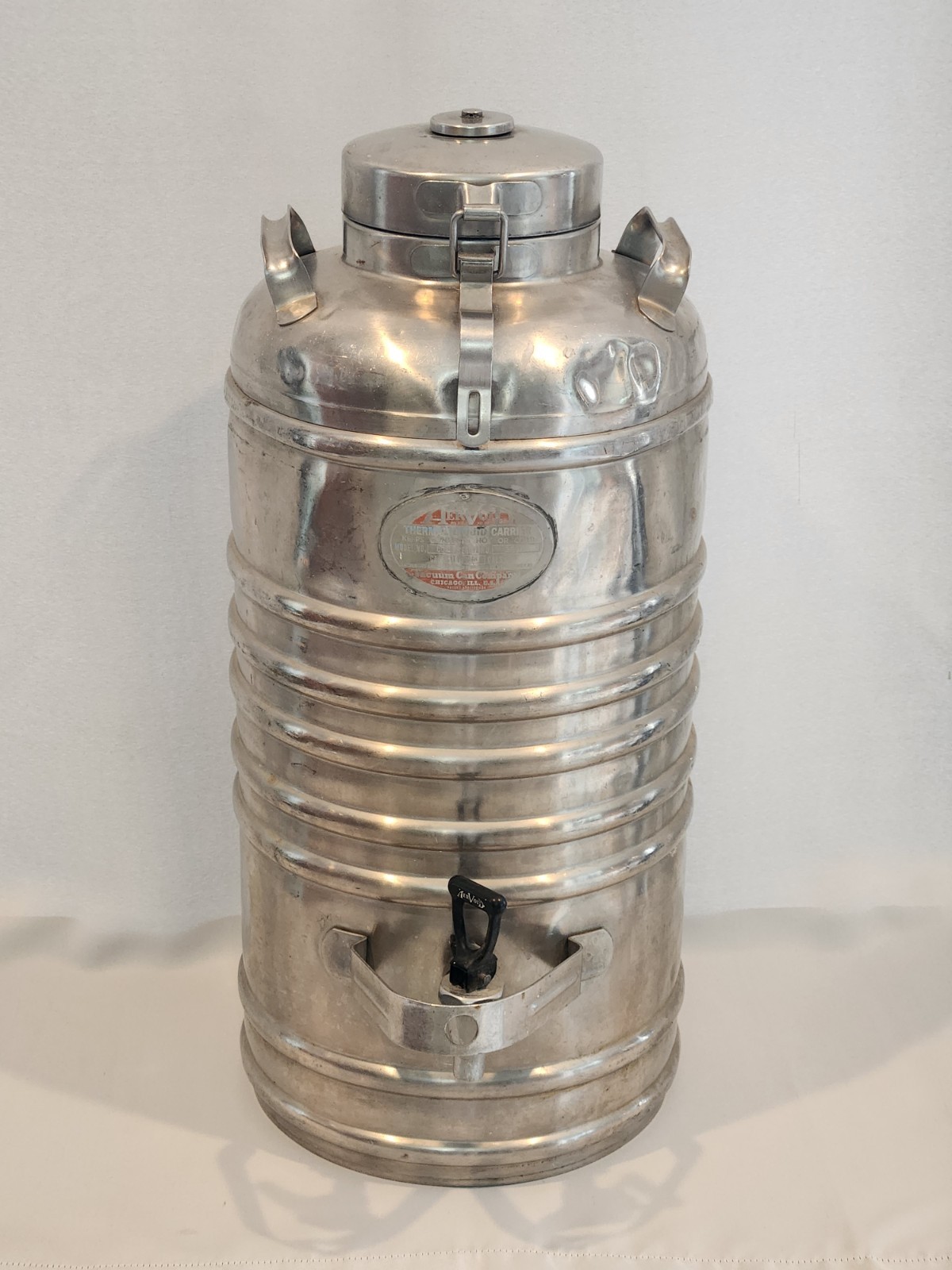Vintage AerVoid 5 Gallon Stainless Beverage Thermal Jug Dispenser Model 804