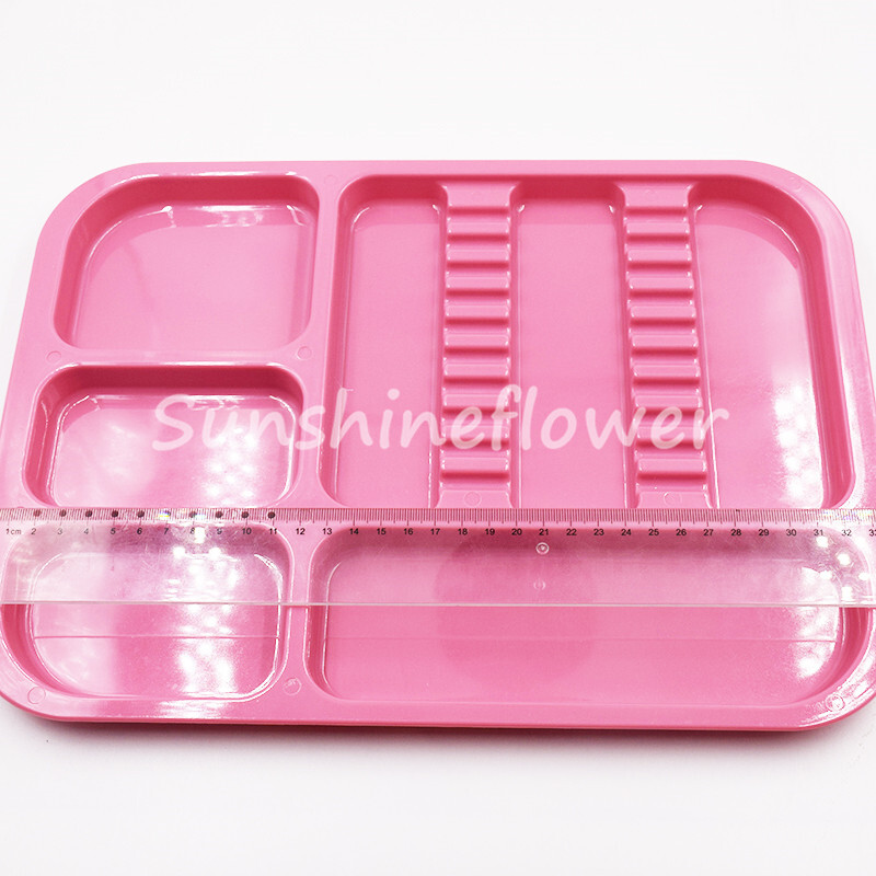 Dental Separate Autoclavable 135°C Divided Tray Plastic Set Up Trays 5 Color