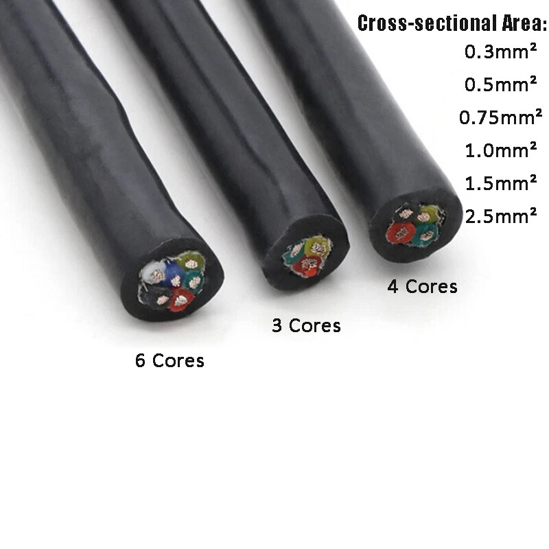Multi-Core Flexible Silicone Screened Cable 0.3-2.5mm² Shielded Wire 2-6 Cores