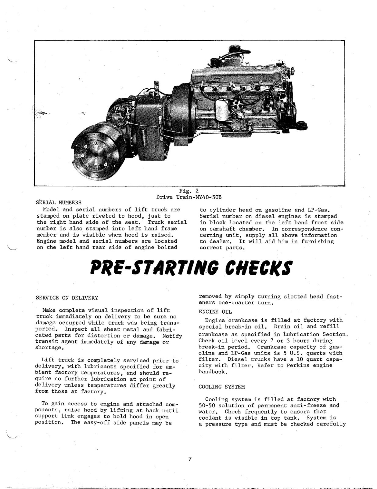 MY40 MY50 MY60 MY70 MY80B Forklift Trucks Operator Manual Fits White S-629A OP