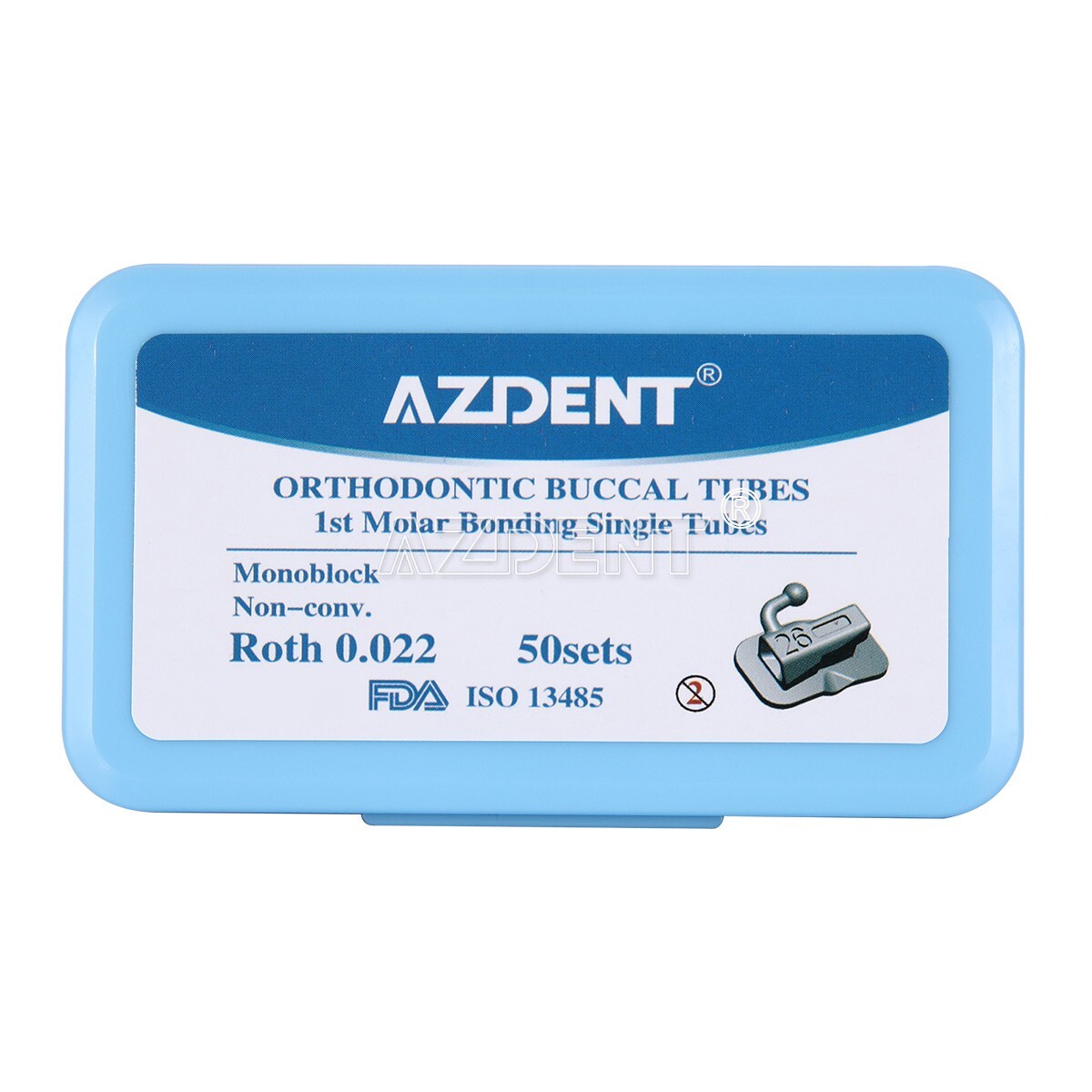 50 Sets AZDENT Ortho Buccal Tube Dental 1st Molar Bondable Non-Con Roth.022