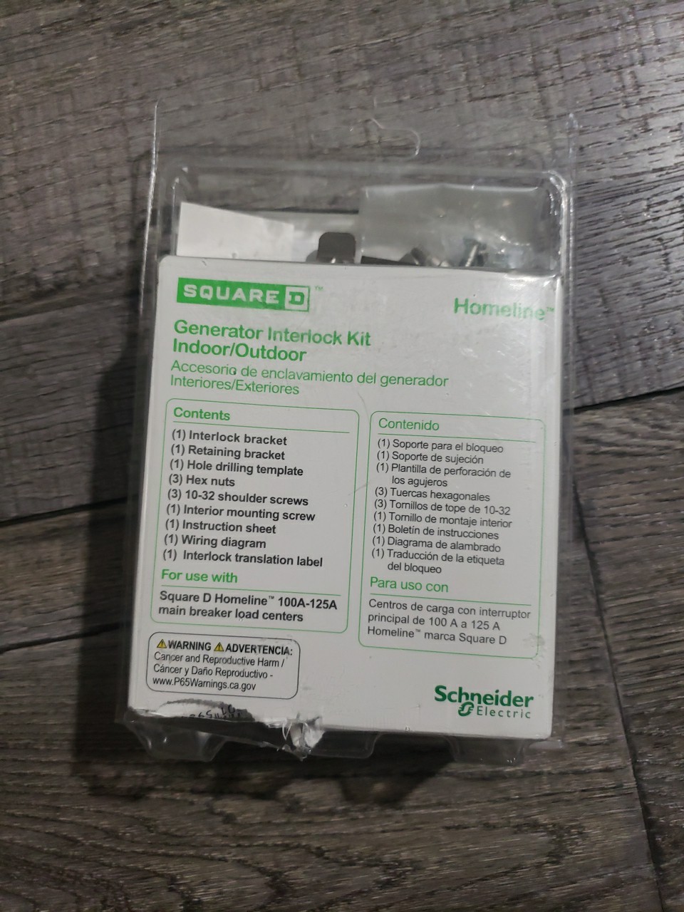 Square D by Schneider Electric Square D – HOMCRBGK1C Homeline Generator ..READ