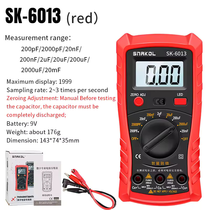 Digital Capacitance Meter 20000uF Capacitor Tester 1999 Counts Multimeter
