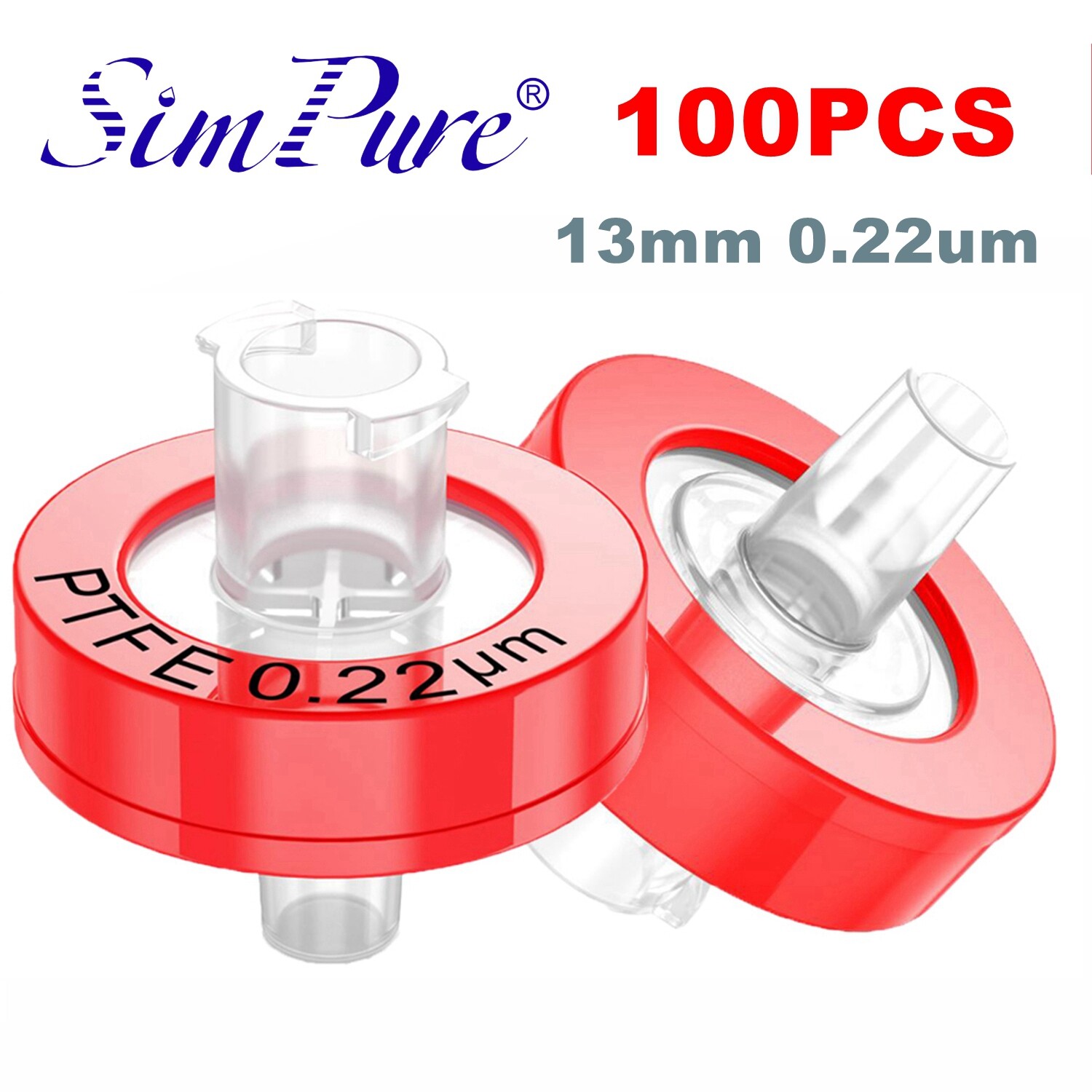 30/50/100pcs Lab PTFE Membrane Syringe Filter,0.22μm Pore Size13mm Hydrophilic