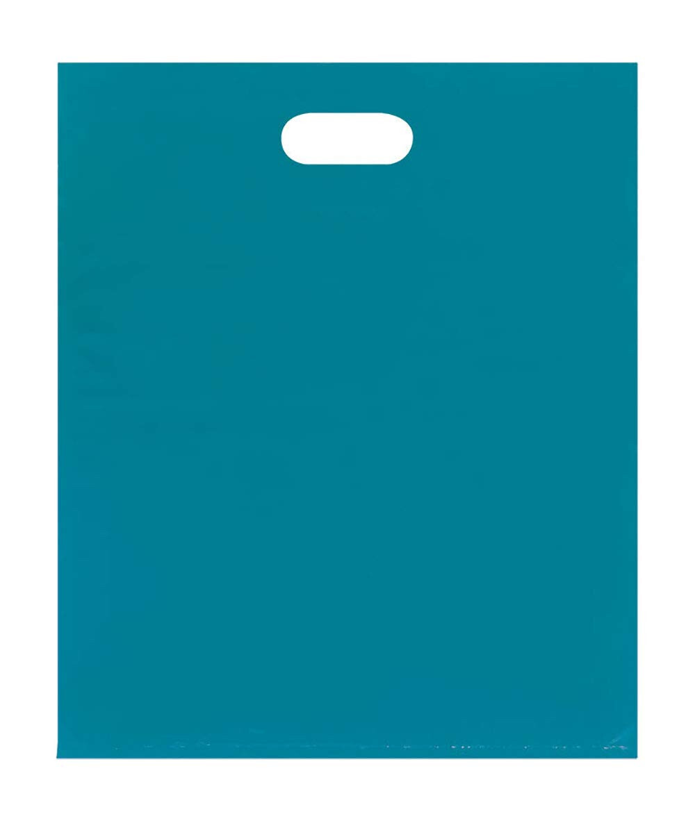 Plastic Bags 500 Blue Shopping Merchandise Die Cut Handles 15 x 18″ x 4″