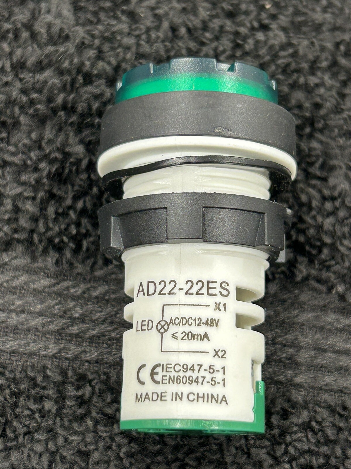 QTY 1 GREEN LED PANEL MOUNT PILOT LIGHT LAMP SIGNAL LAMP 12-48 VOLTS D.C. / A.C.
