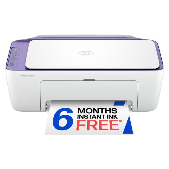 HP DeskJet 2942 Wireless Color Printer,6 Months Free Instant Ink, Violet Tulip