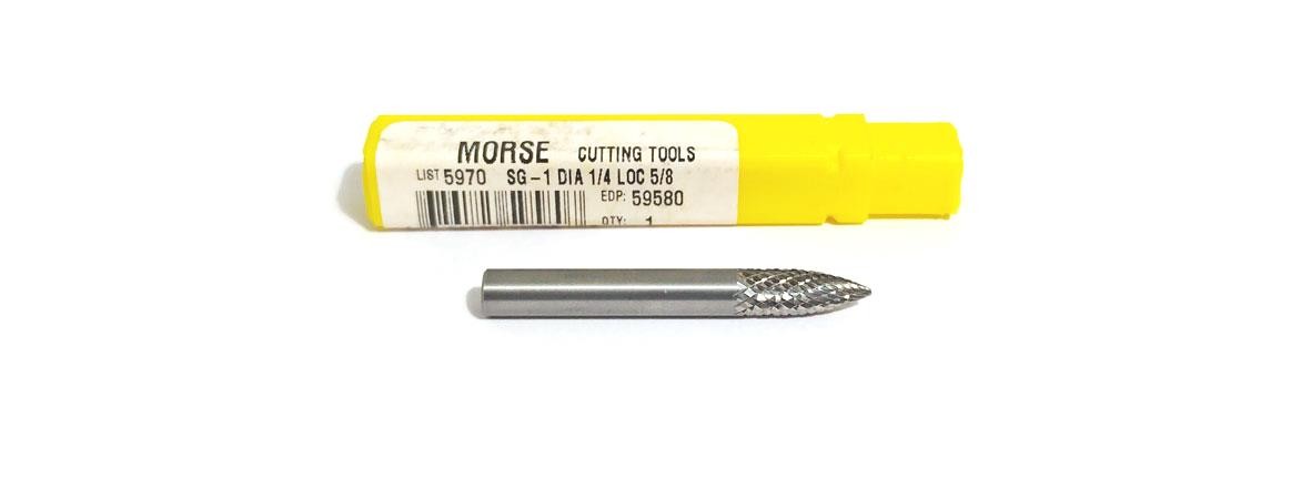 1/4″ (.250″) Carbide Bur Double Cut SG-1 Tree Shaped Morse 59580
