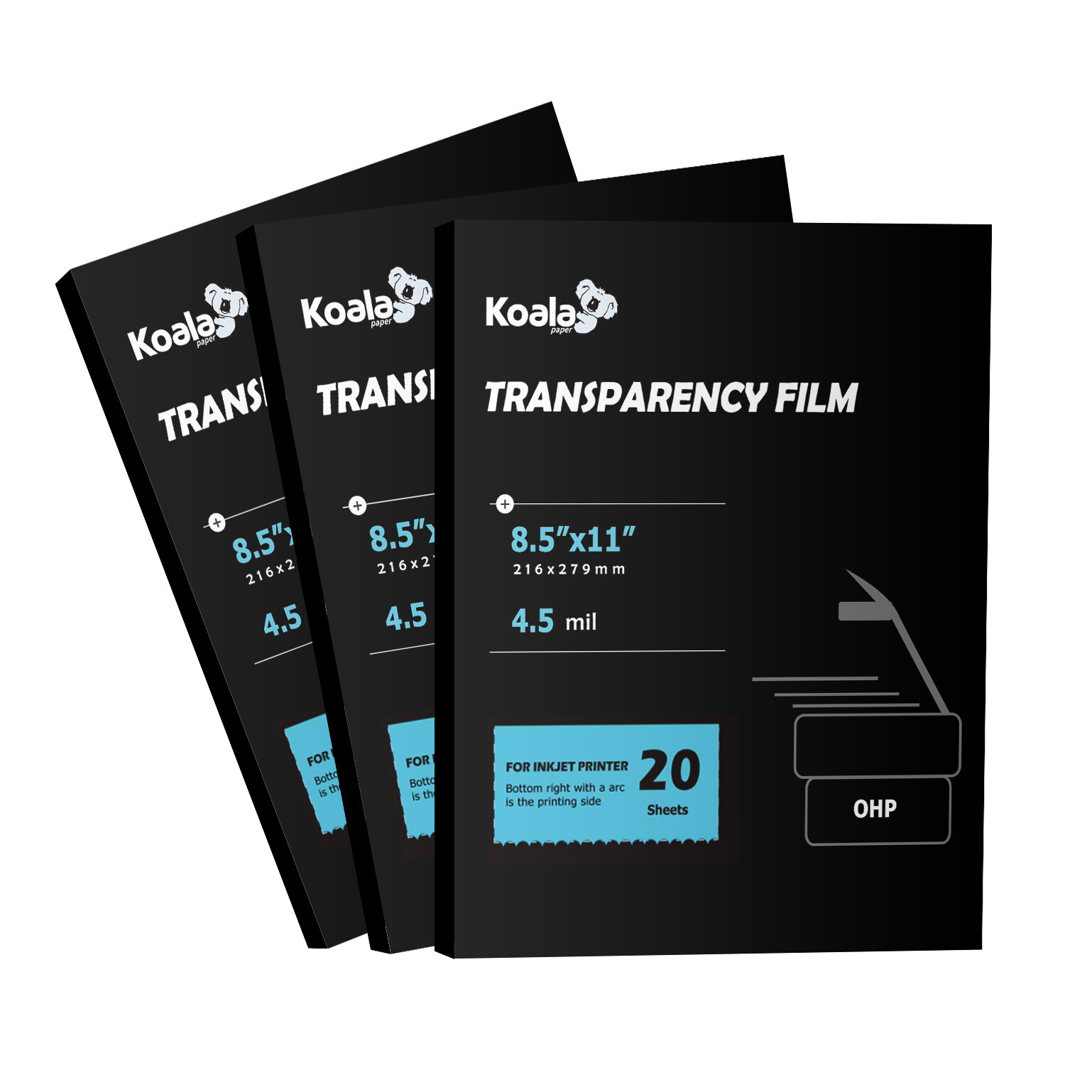 100% Clear Transparency Film for Inkjet Printer 8.5×11 60 Sheets Screen Printing