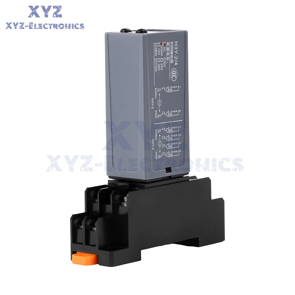 Adjustable Digital Time Relay Cycle Time Delay Relay with Base DC12V/24V AC220V