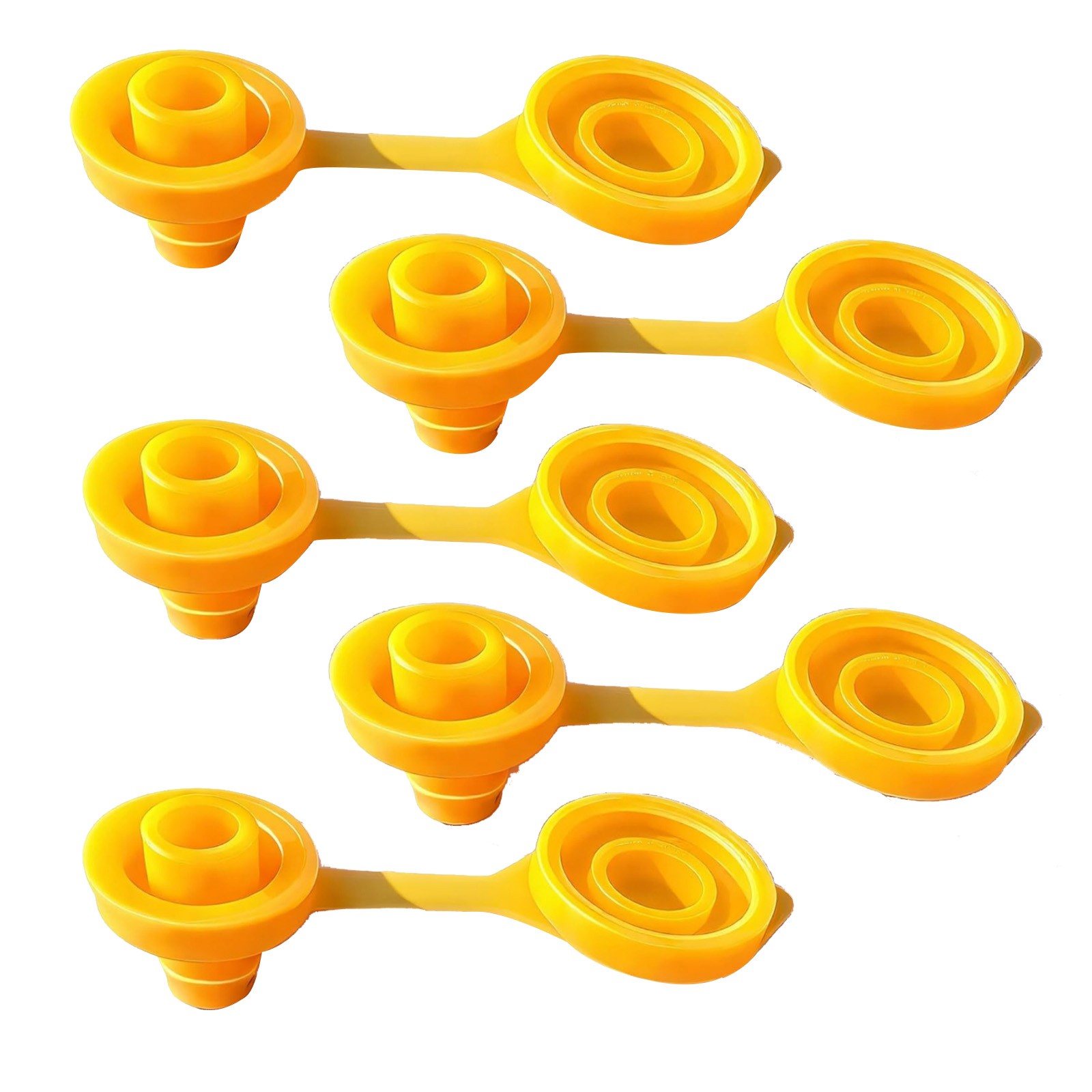 5 Pack Yellow Fuel Gas Can Vent Caps With Protective Cover For Leak-Proof Seal