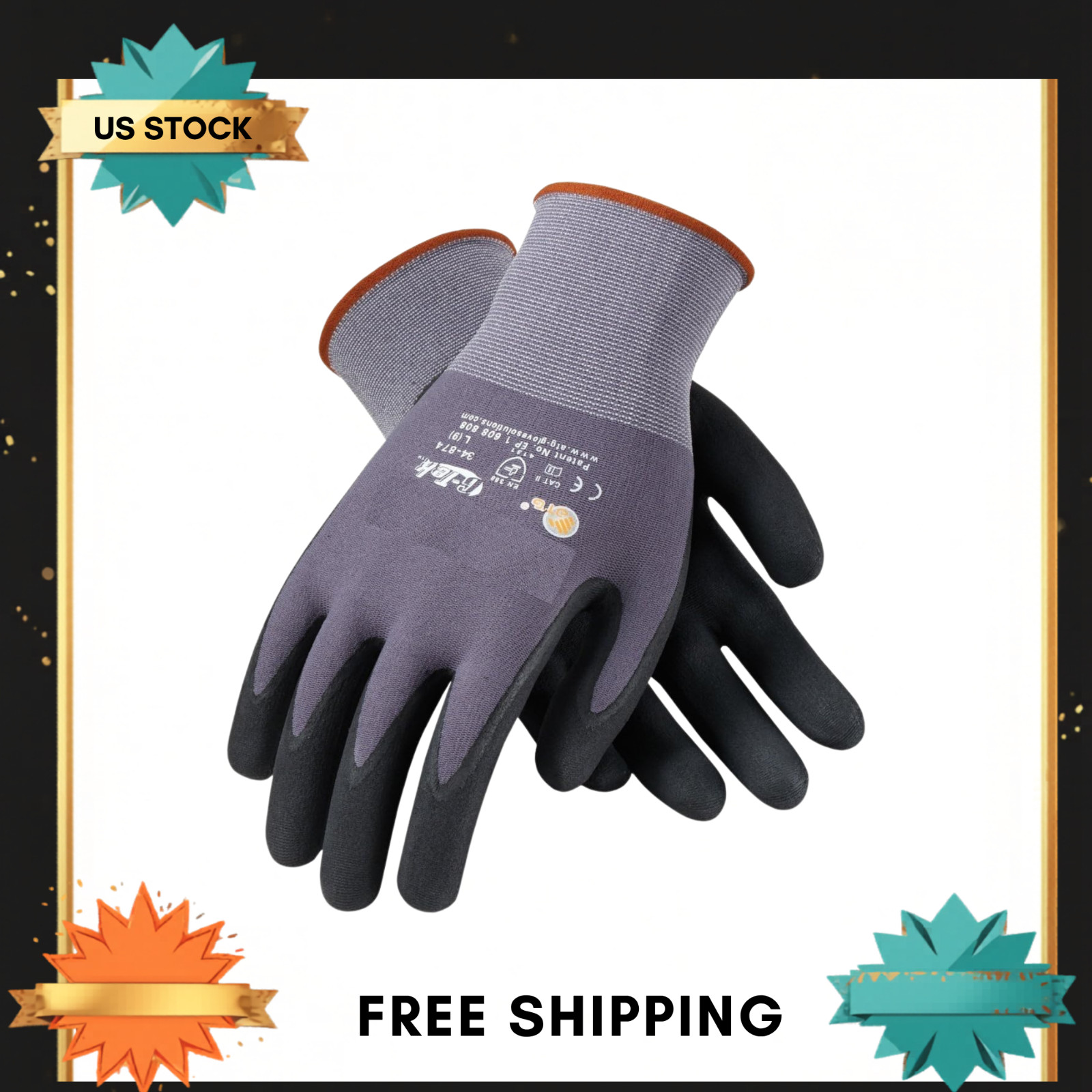 Seamless Knit Nylon Gloves with Nitrile Coat and Micro Foam Grip