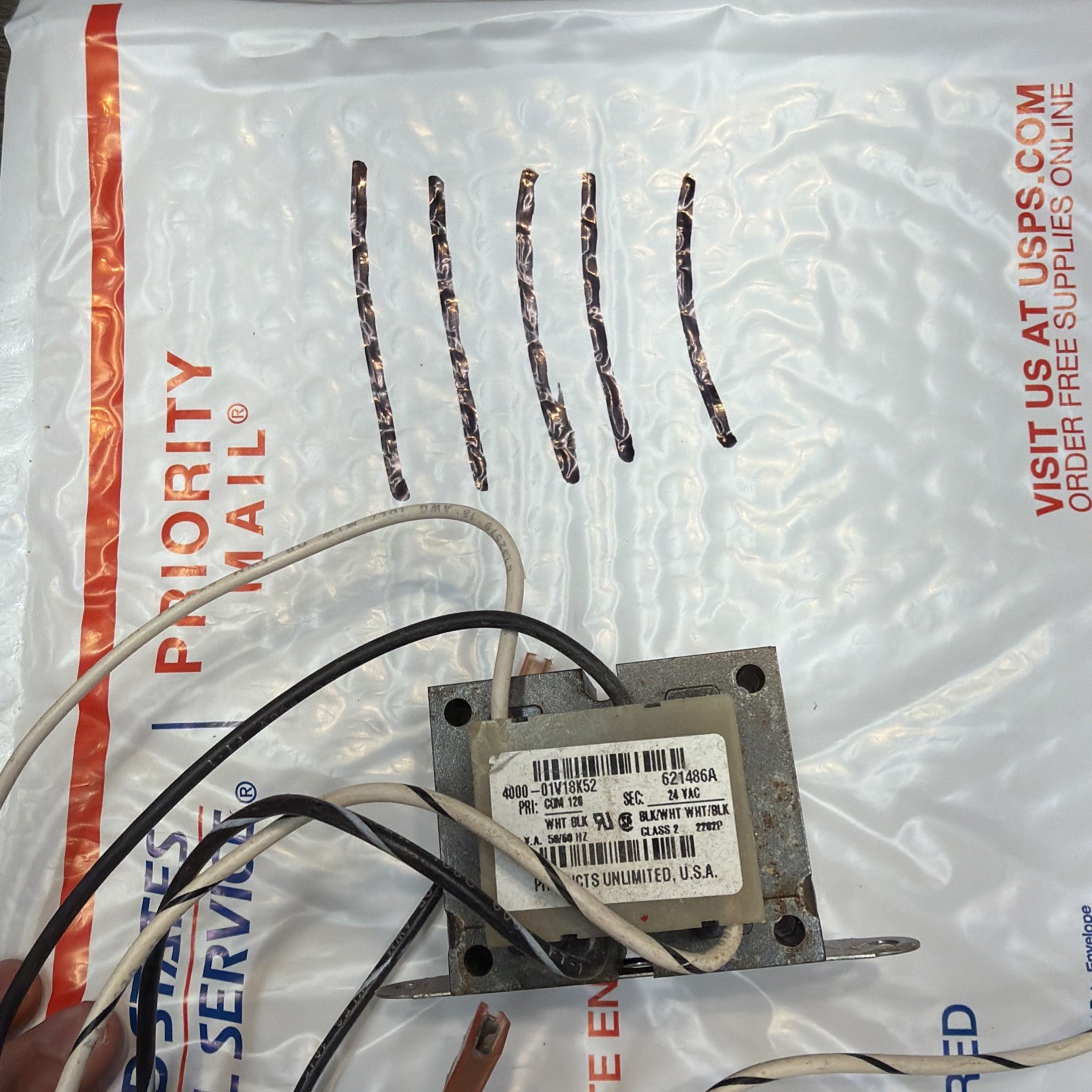 Products Unlimited Tyco 4000-01V18K52 Furnace Transformer 621486A 621486