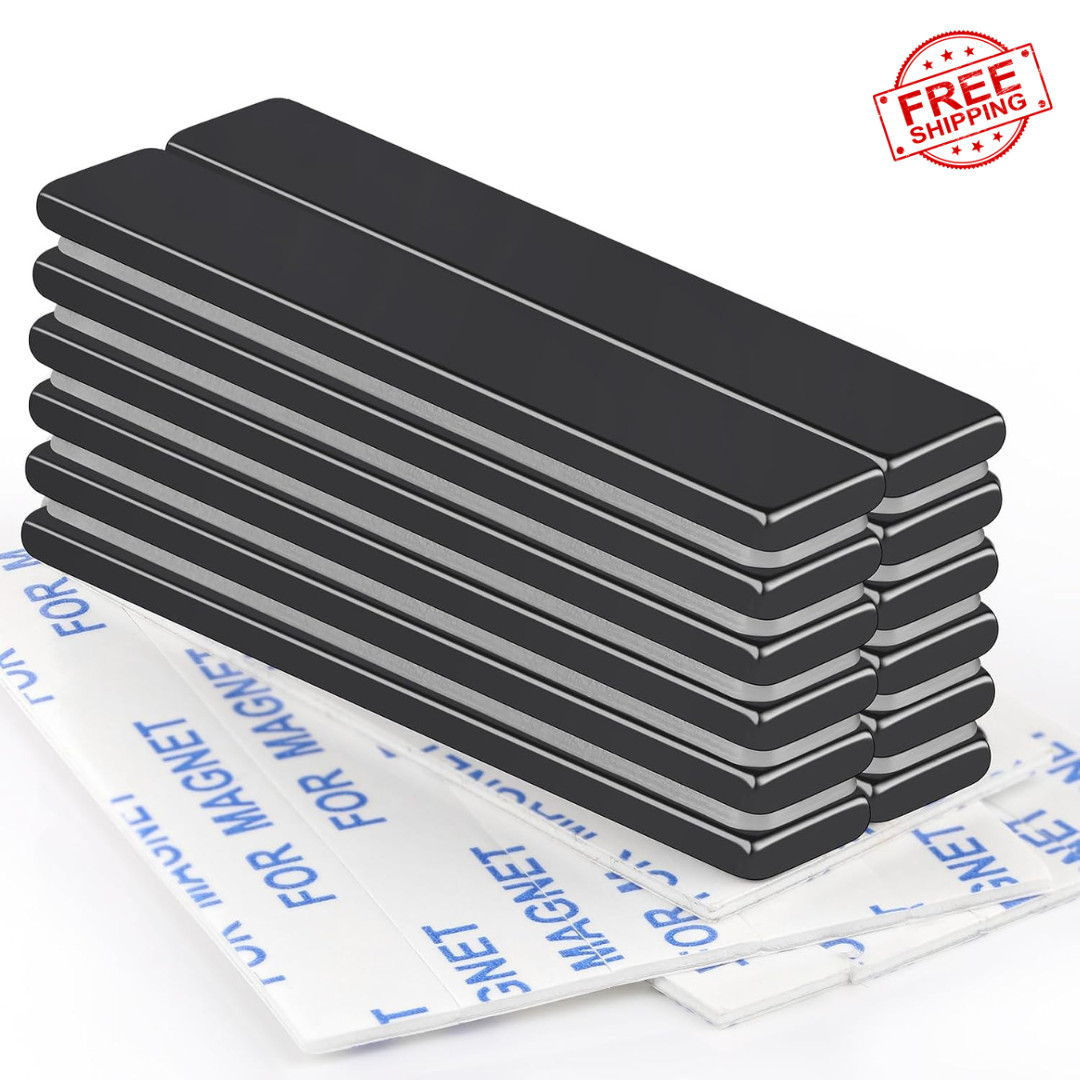 Strong Neodymium Black Magnets Bar, 12 Pack Powerful Rare Earth Magnets