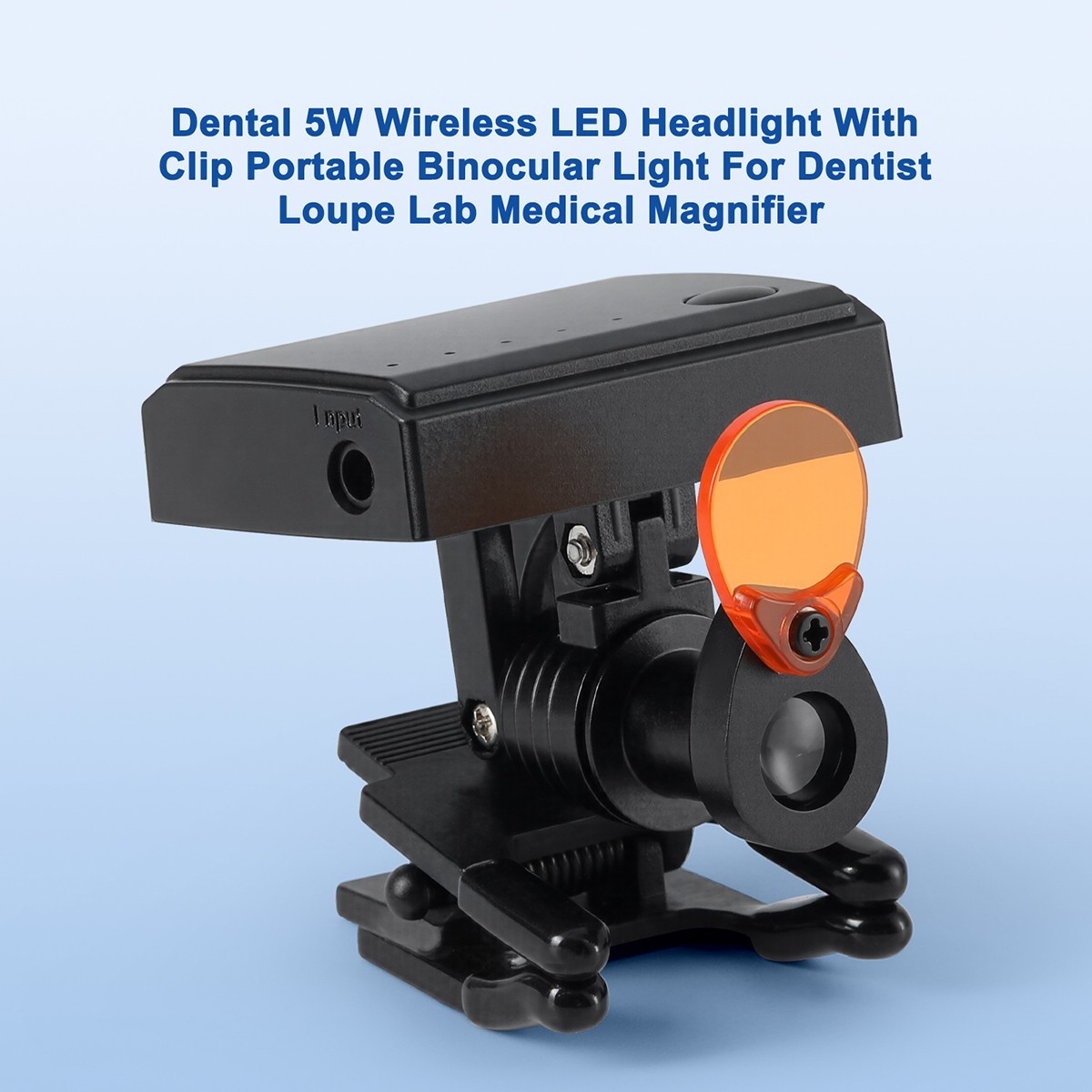 Dental LED Headlight Bright 5W Wireless Clip on Optical Filter Binocular Loupes