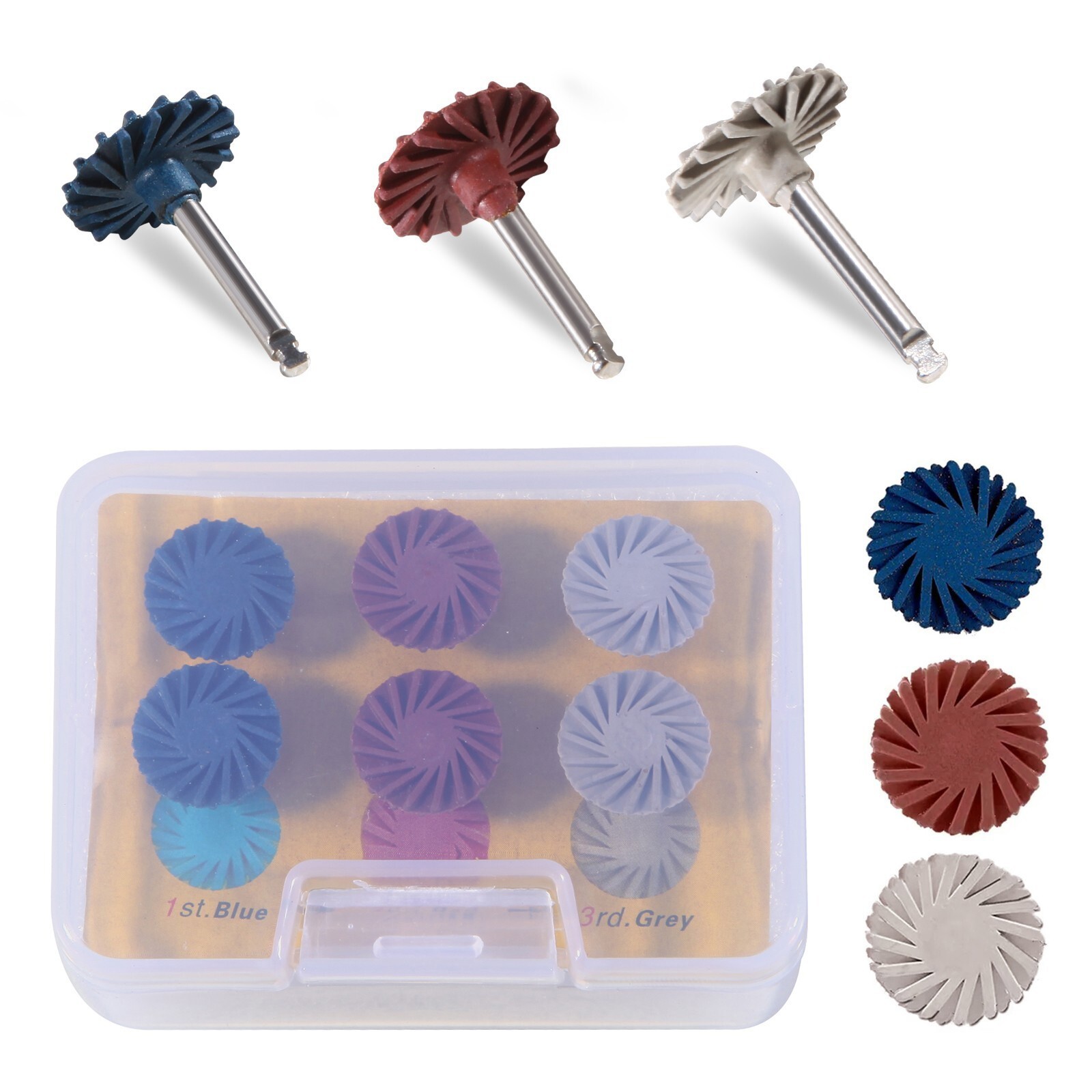 6pcs Dental Composite Polishing Diamond System RA Disc 14mm Wheel kit