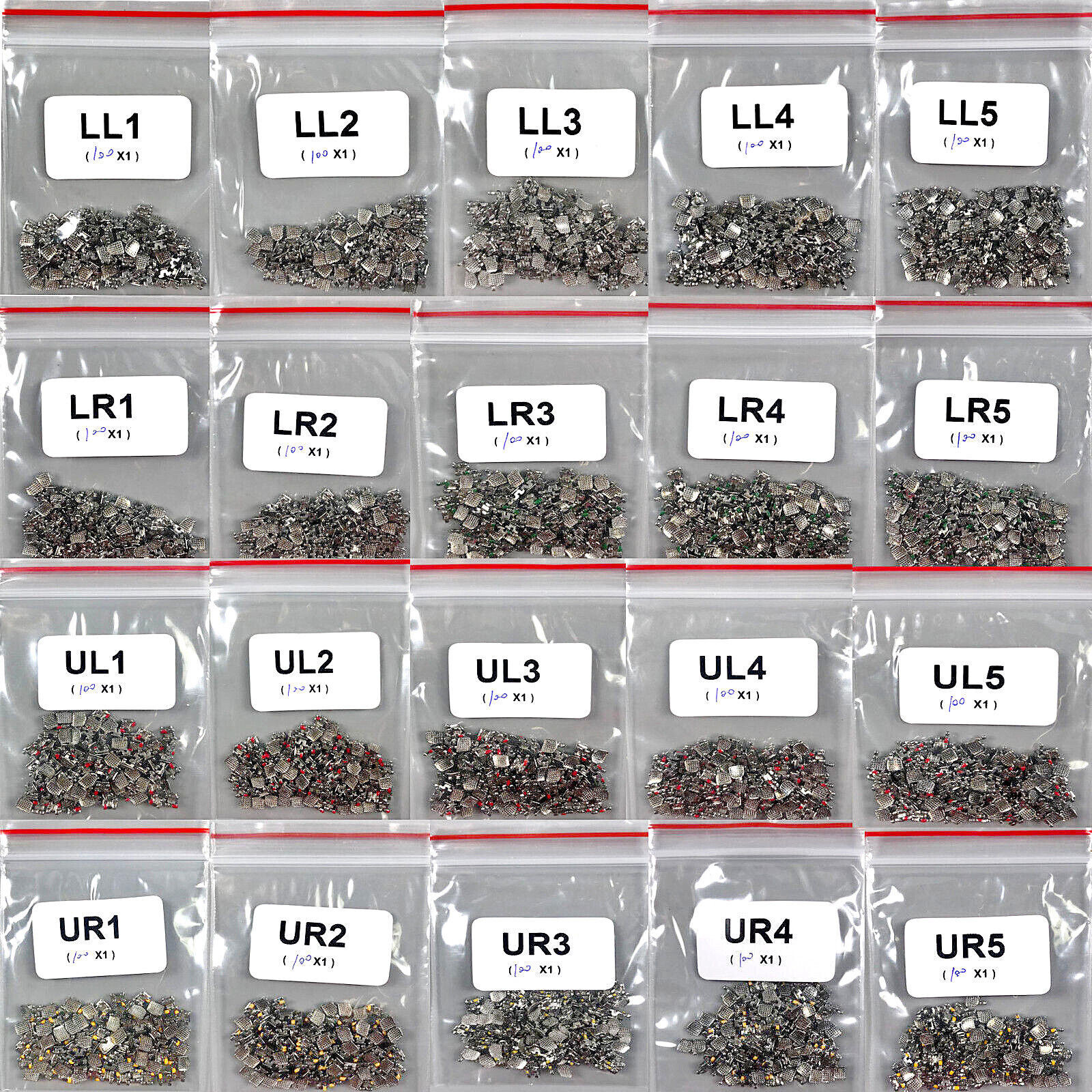 50/ Dental Orthodontic Metal Bracket Mini Roth 022 345 Hook In Bulk UL UR LL LR