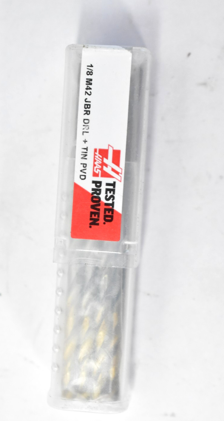 Lot of 10 Haas Tools 03-0344 1/8″ Cobalt Jobber Length Drill Bit 135° 30° Helix