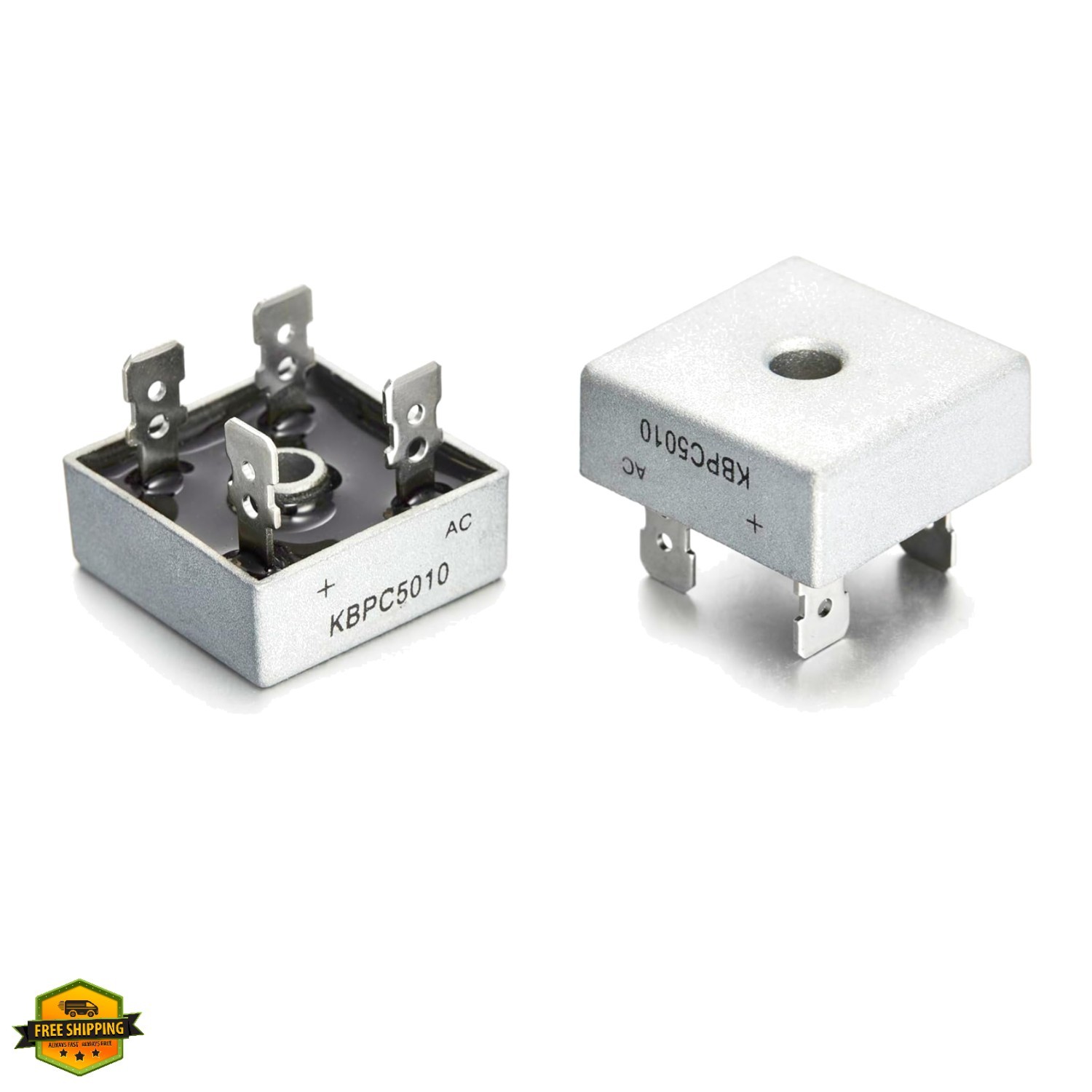 Pack of 2 Pieces Bridge Rectifier Diode 50A 1000V KBPC Single Phase, Full Wav…