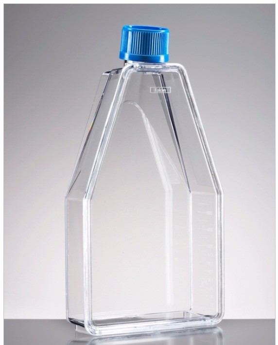 (10) FALCON 150cm² Rectangular Canted Neck Cell Culture Flask w/Vent Cap 355001