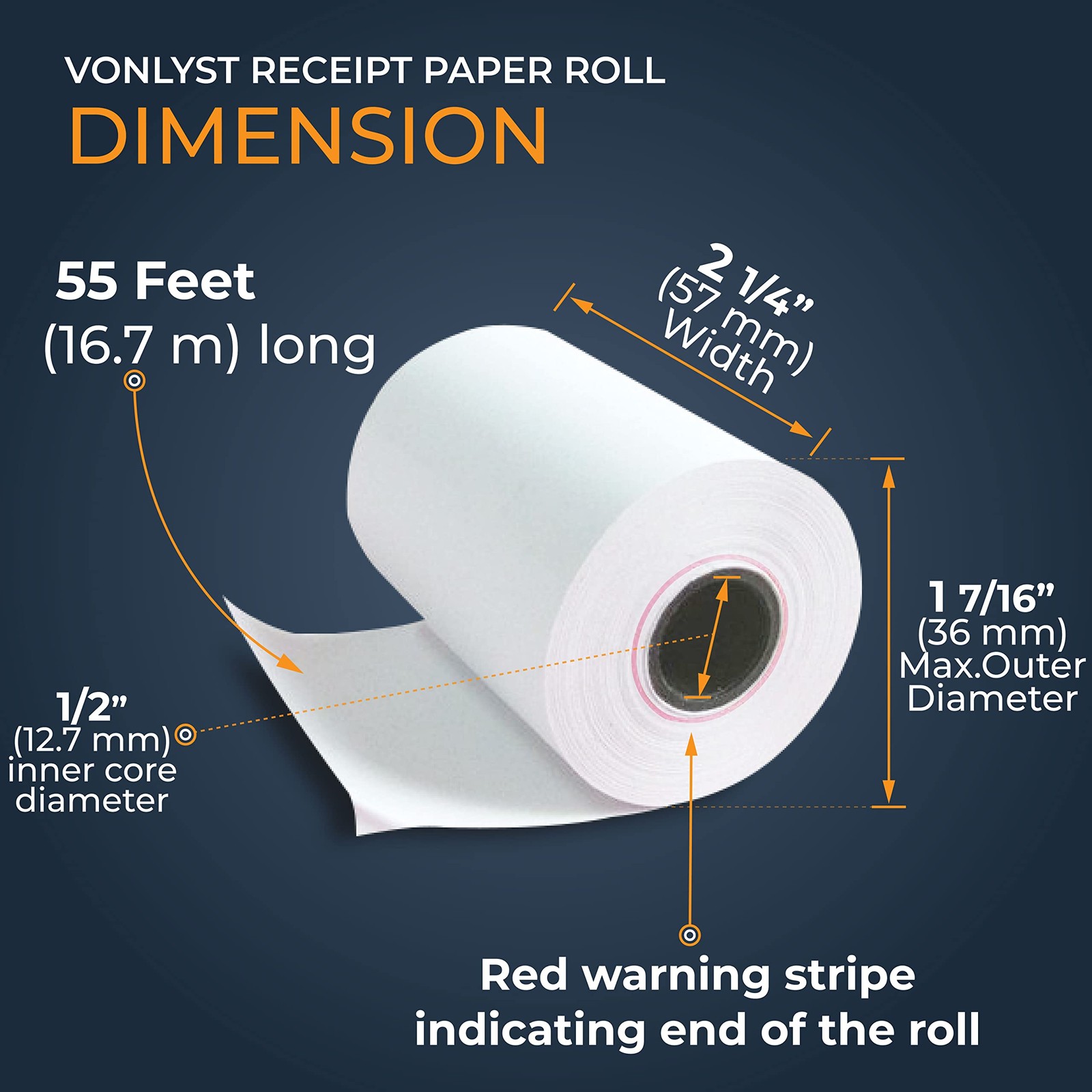 10 Rolls Receipt Paper for Square Terminal Credit Card Machine Thermal Roll