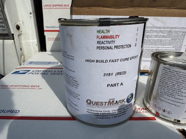 NEW QUESTMARK WATER-BASED EPOXY COATING 3181 RED KIT HIGH BUILD FAST CURE