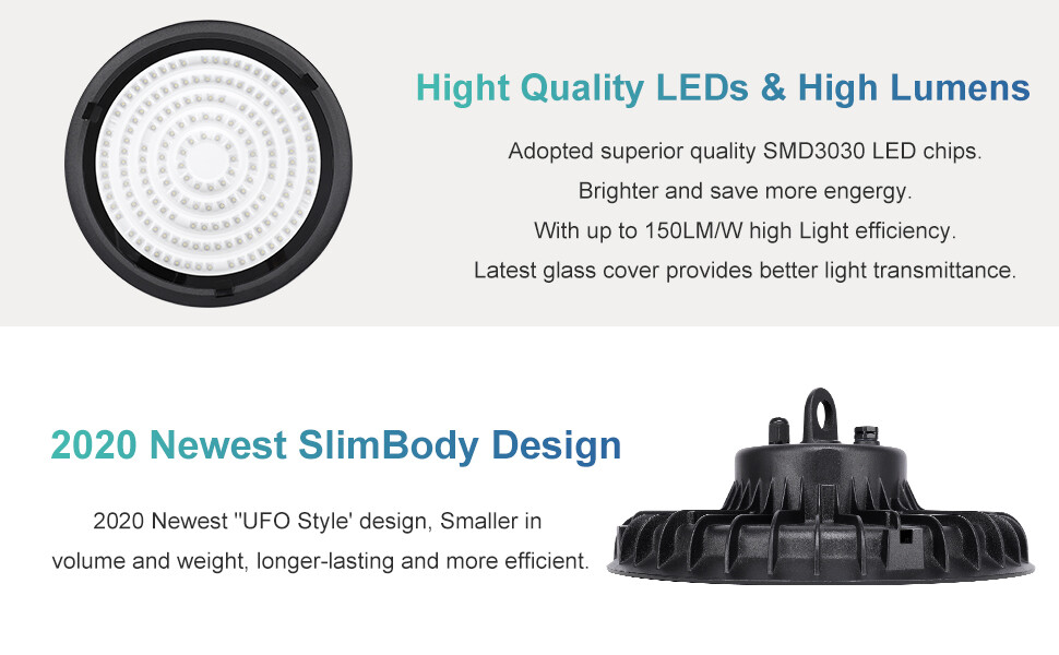 8 Pack 200W UFO Led High Bay Light Commercial Industrial Warehouse Shop Lights