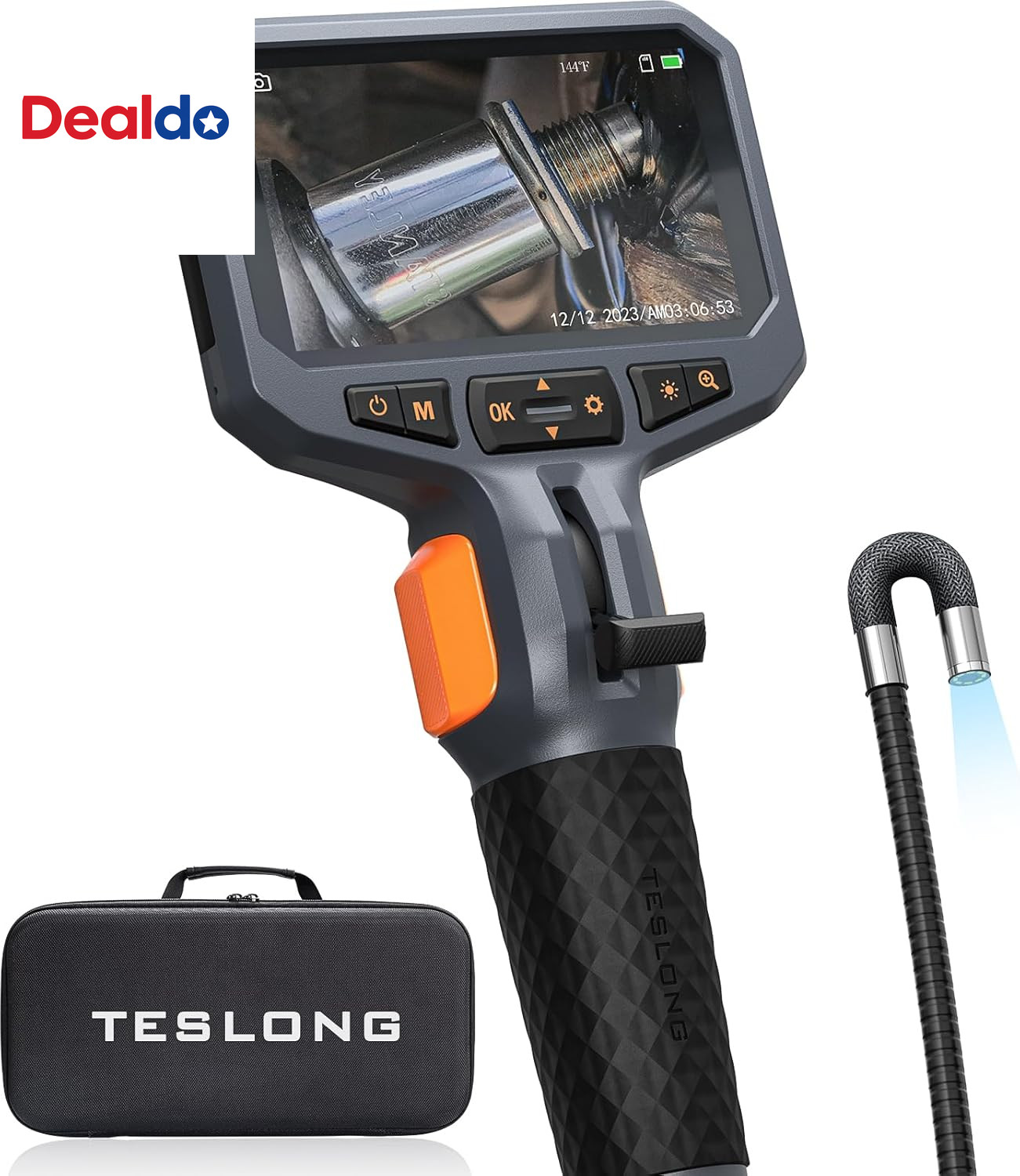 Two-Way Articulating Borescope with Light, Industrial Endoscope Inspection Camer