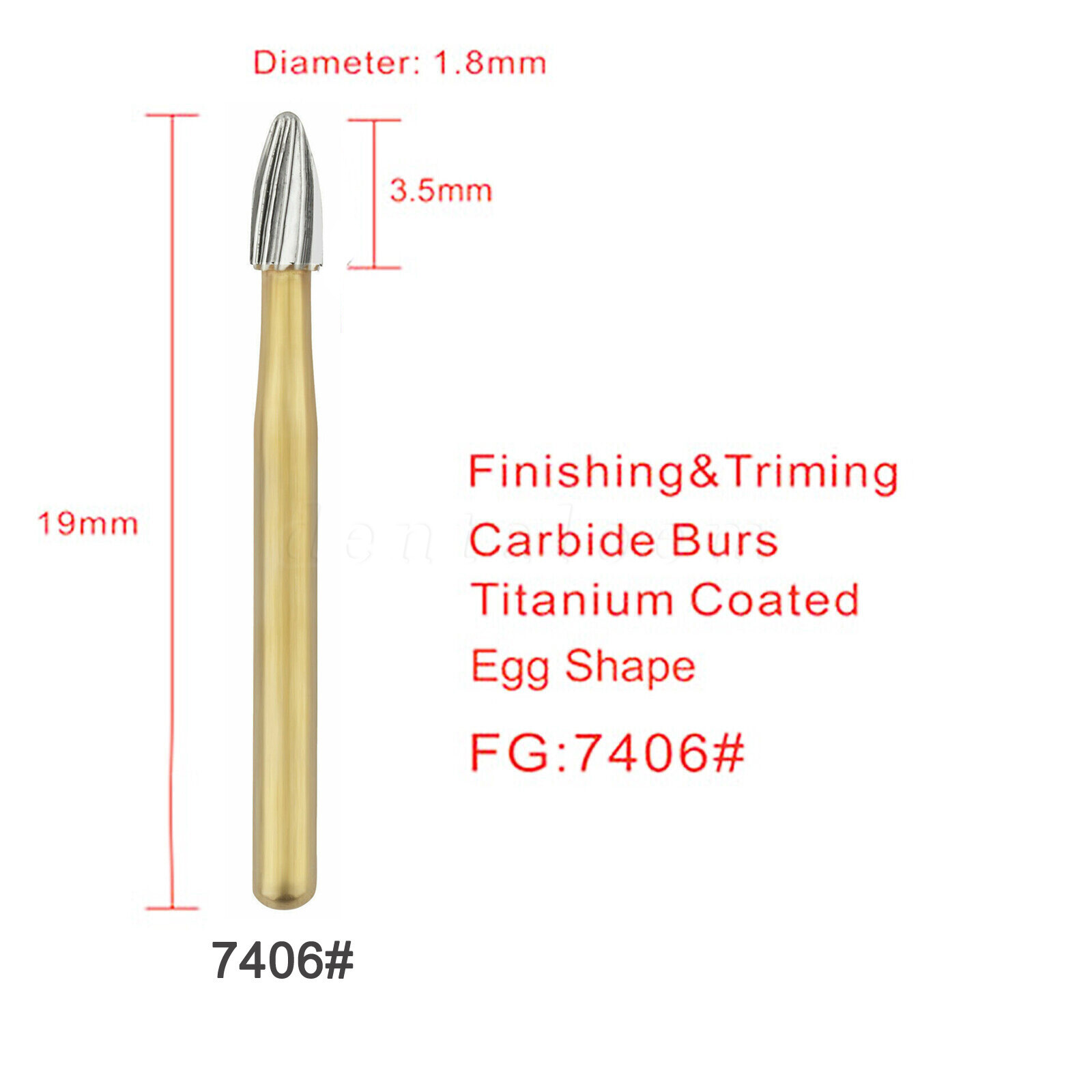 10 Pcs Dental Carbide Trimming & Finishing Burs FG For High Speed Handpie
