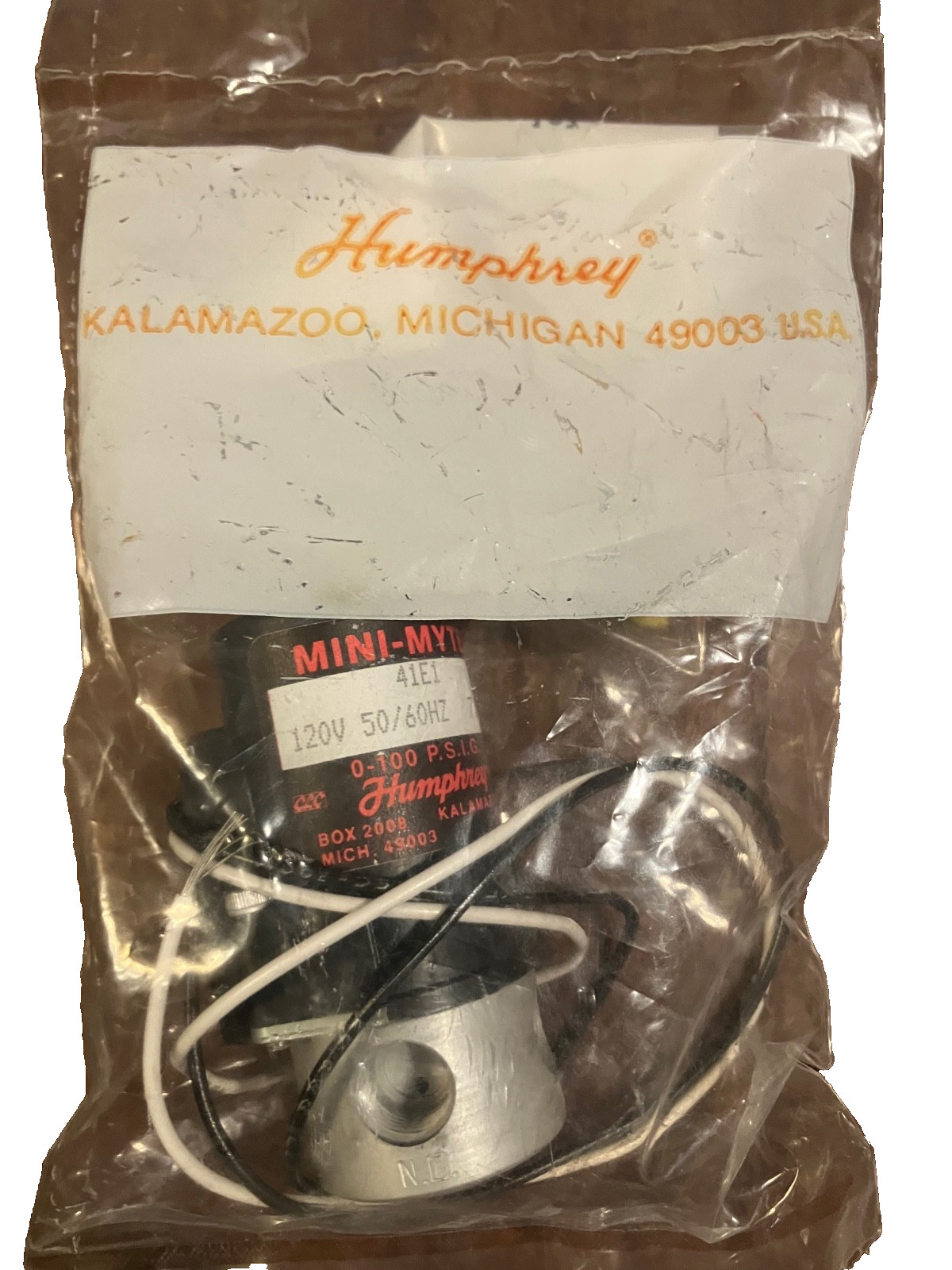 Humphrey MINI-MYTE 41E1 – 6 available – (120VAC 50/60Hz) BRAND NEW IN BAG
