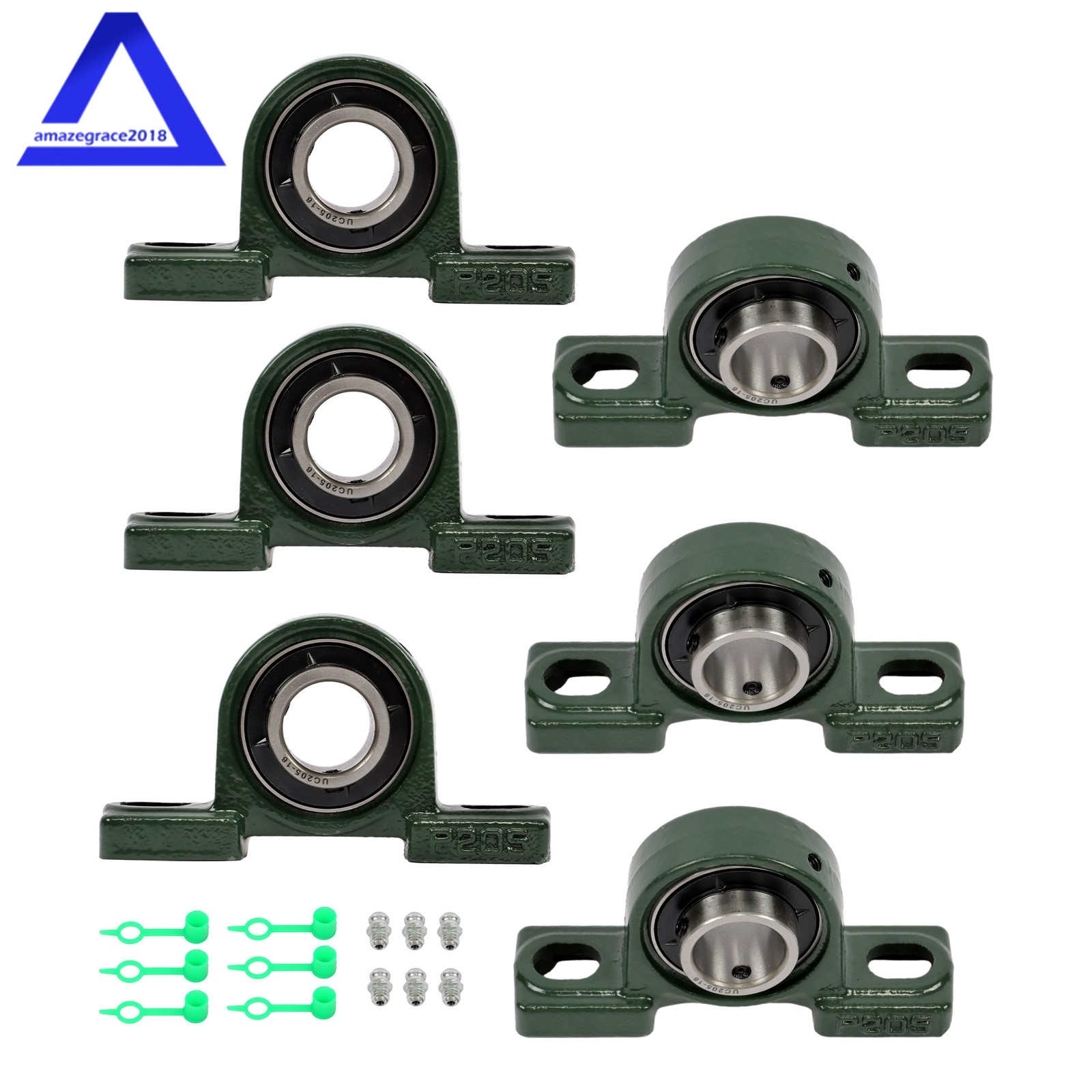 UCP205-16 Pillow Block Bearing Pack of 6 Mounted Pillow Block Bearings 1″ Bore
