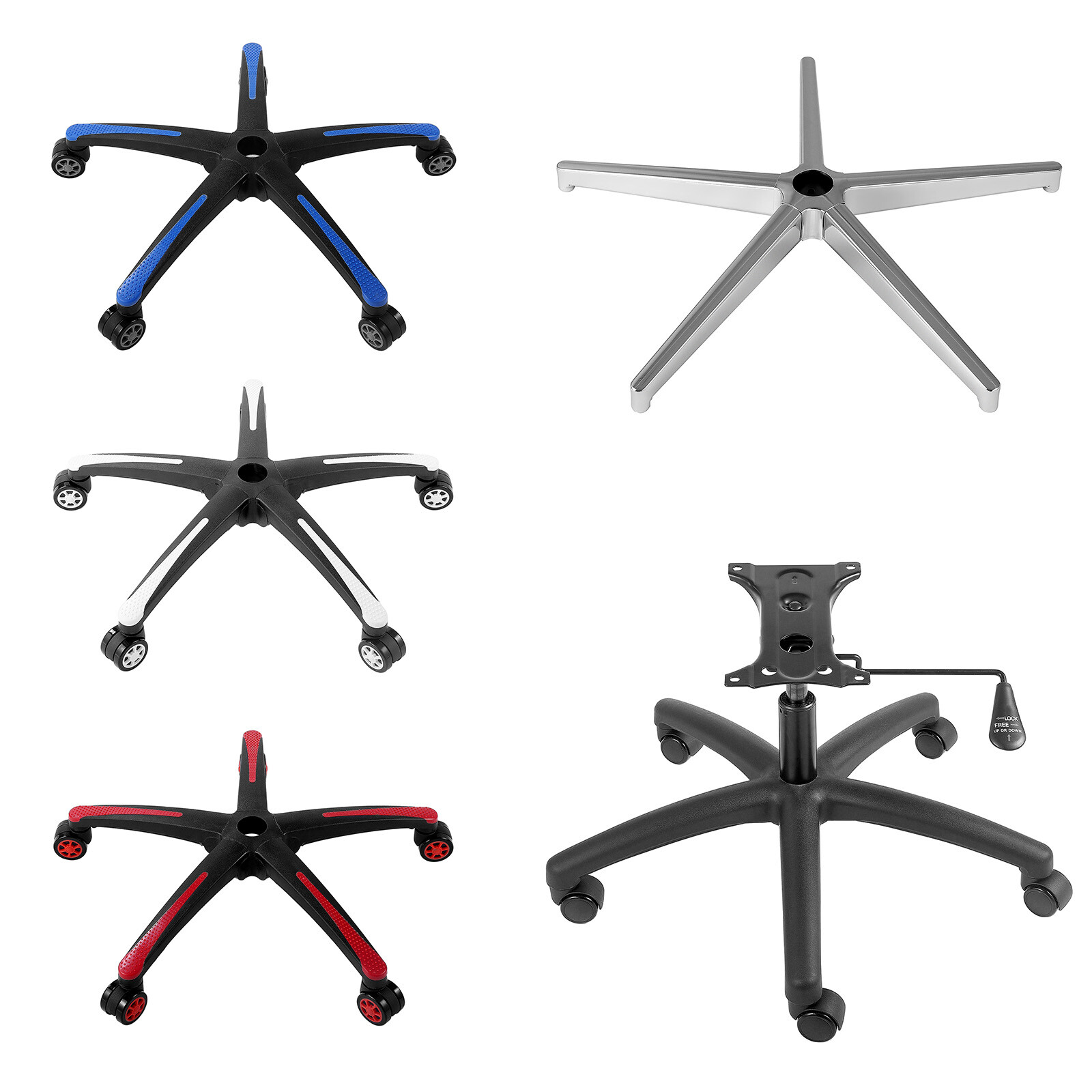 VEVOR Office Chair Base Replacement 28″ Swivel Chair Base 2500lbs Plastic/Metal
