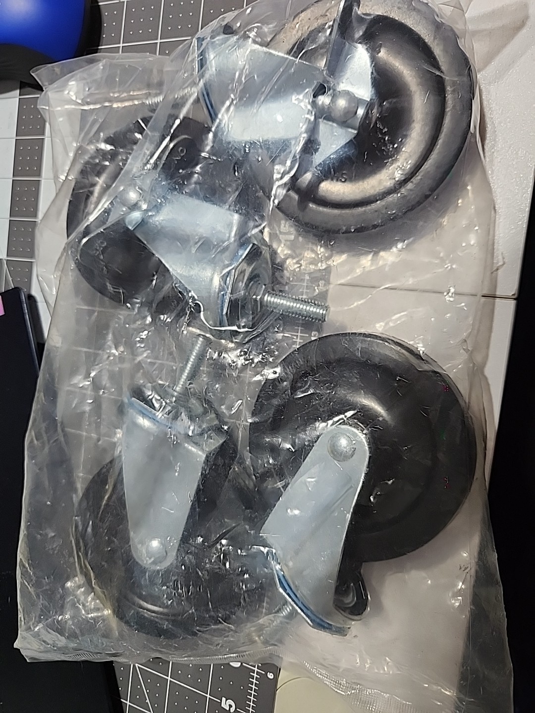Casters Heavy Duty Wheels for Wire Shelving Rack 4 x 1 New In Bag
