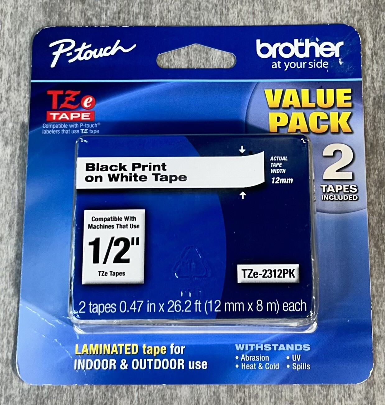 Brother P-touch, TZe-231 2Pk Tape -2 tapes 0.47in x 26.2 ft. each NEW