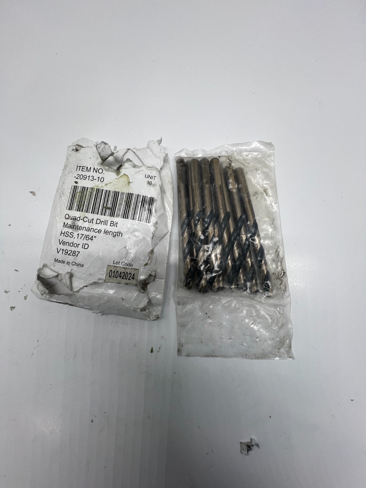 (QTY 10) Quad-Cut Drill Bit 20913-10 High Speed Steel 17/64 Inch