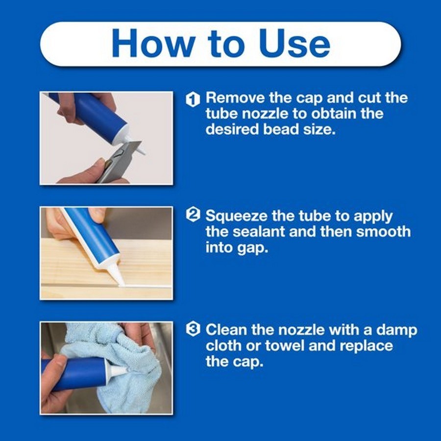GE Advanced Silicone Caulk for Kitchen & Bathroom – 100% Waterproof Silicone Sea