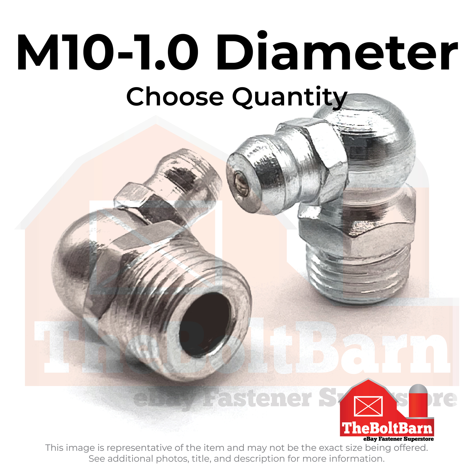 M10-1.0 Zerks Grease Fitting 90 Degree Steel Zinc (Choose Quantity)