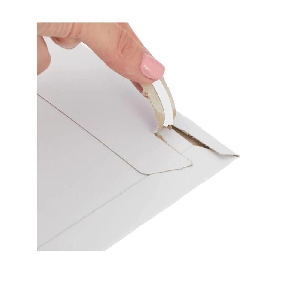 50 – 9×11.5 White Rigid Stay Flats Self-Seal Cardboard Envelope Mailers 9″x11.5″