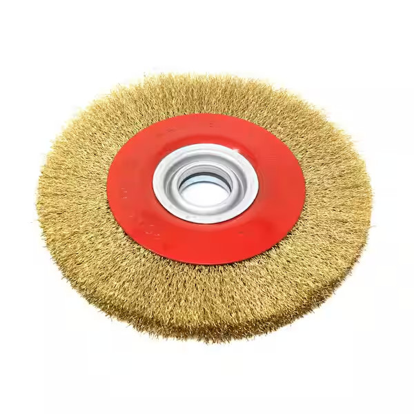 8 In. X 3/4 In. Crimped Steel Bench Wire Wheel with Arbor Adapters