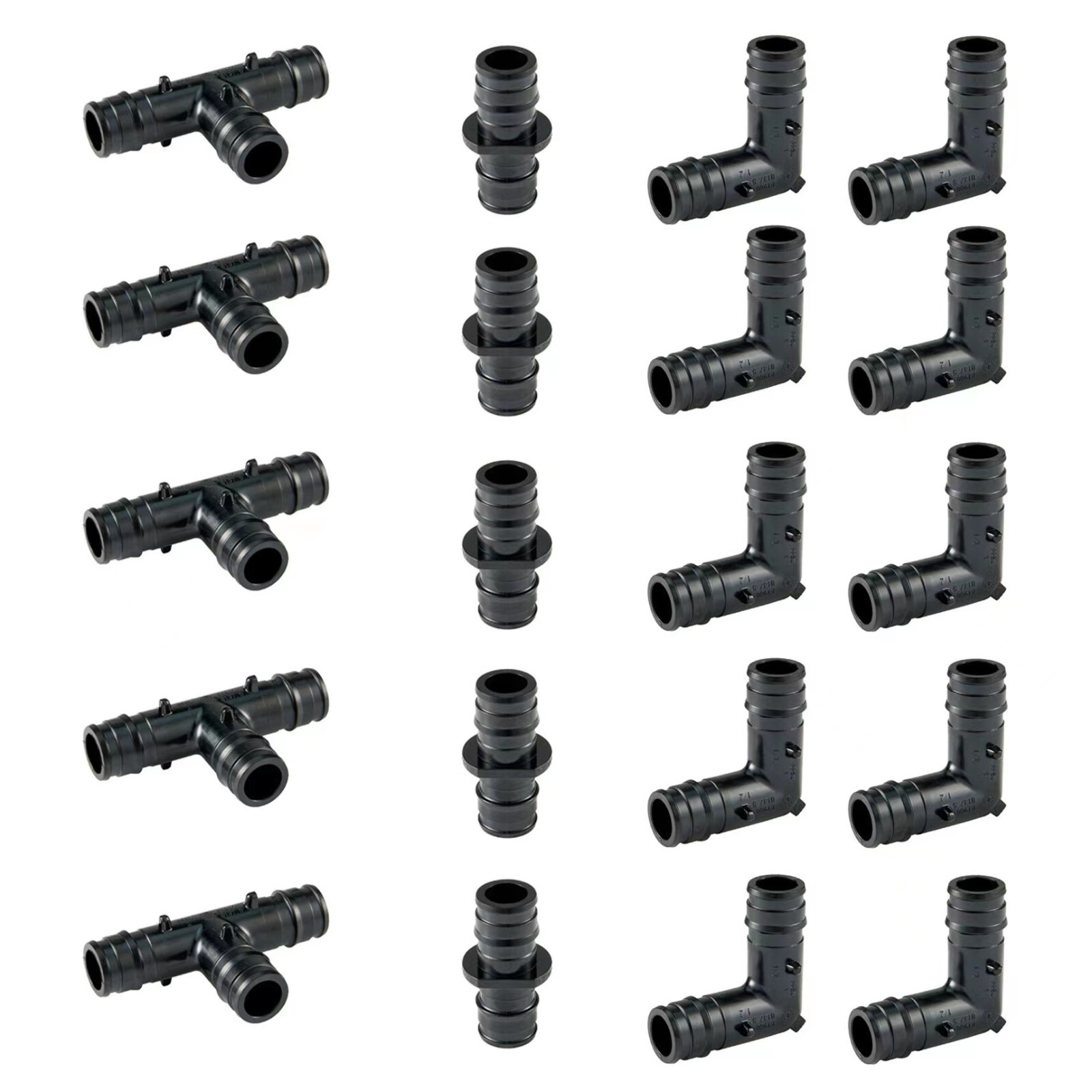 EFIELD 20PCS Pex-A Poly Expansion Fittings 1/2″ Elbow(10) Coupler(5) Tee (5)