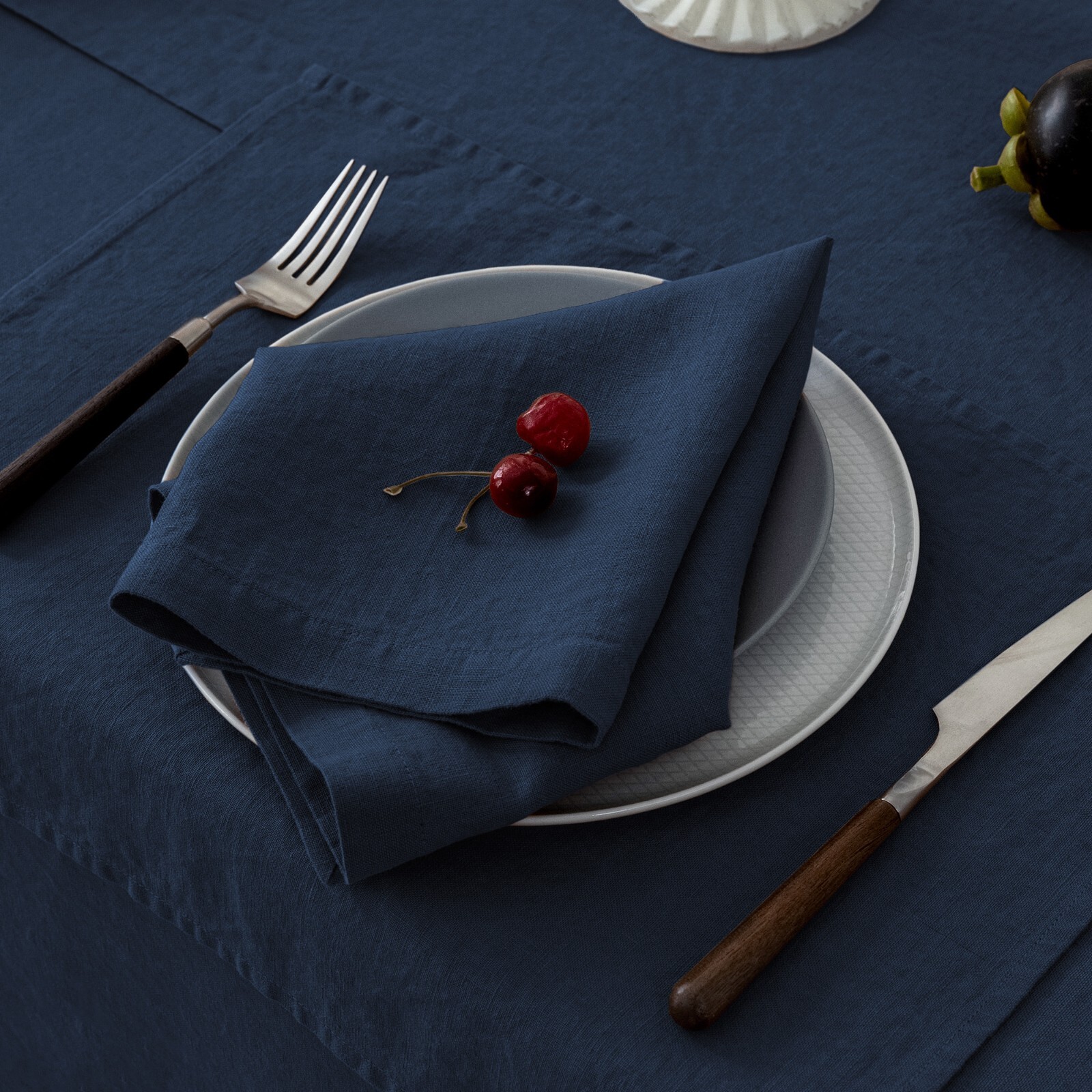 100% French Linen Napkins 20 x 20 Inch Set of 4 Stone Washed Eco-Friendly & Soft