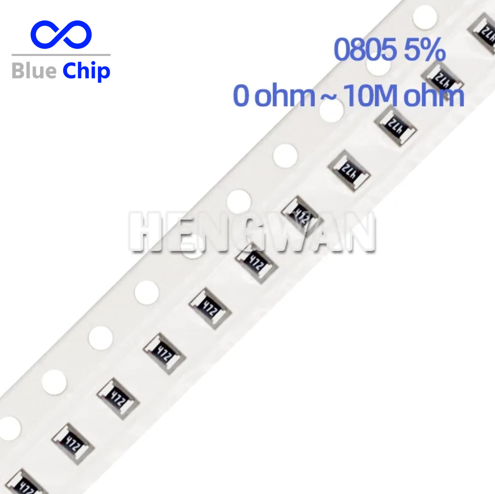 100 pcs 0805 5% 1/8W SMD Chip Resistor Range Available 0 – 10M ohm 170 Options