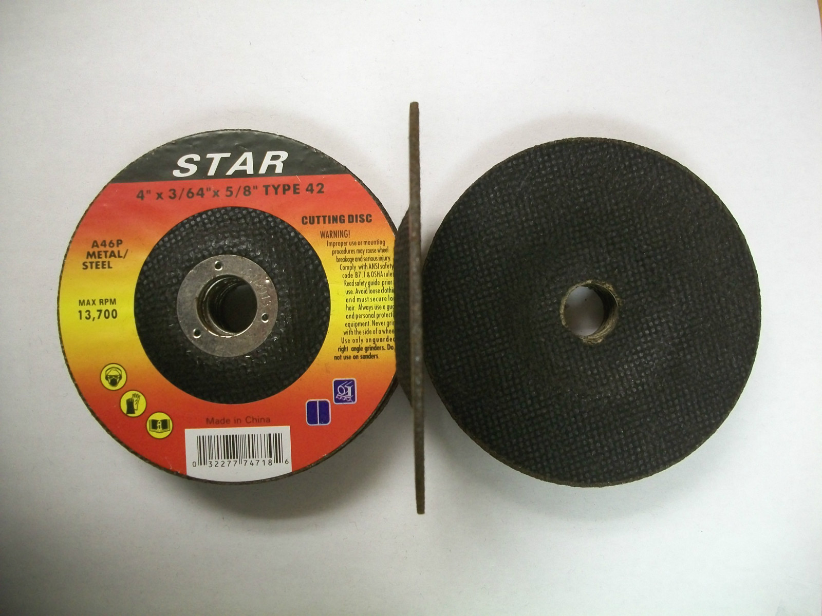 4″ X 3/64″ X 5/8″ Type 42 Metal Cut Off Wheels Depressed Center, Star, 50pc