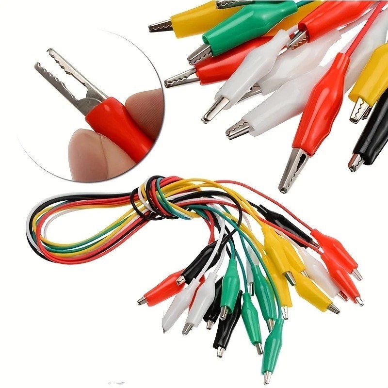 10PCS Alligator Test Leads – Double-Ended Crocodile Clip Jumper Wire Set (46CM)