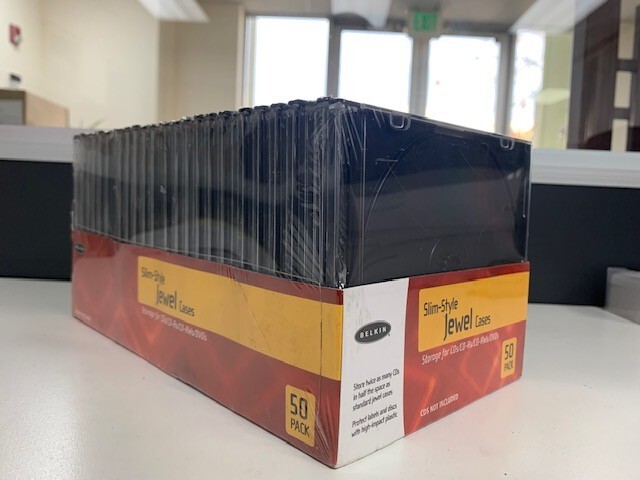 50 CD DVD Ultra Slim Single Jewel Case Box Black Removable Tray