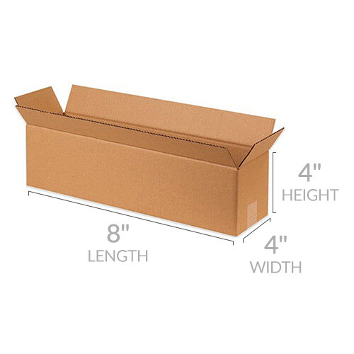 UOFFICE Long Corrugated Boxes 8″ x 4″ x 4″ Bundle of 50 Shipping Box