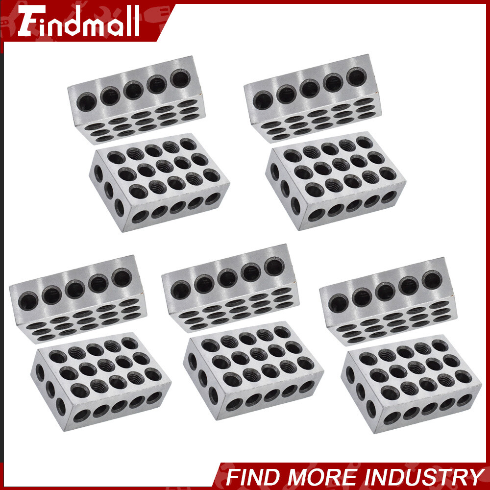 5 MATCHED PAIRS ULTRA PRECISION 1-2-3 BLOCKS 23 HOLES .0001″ MACHINIST 123