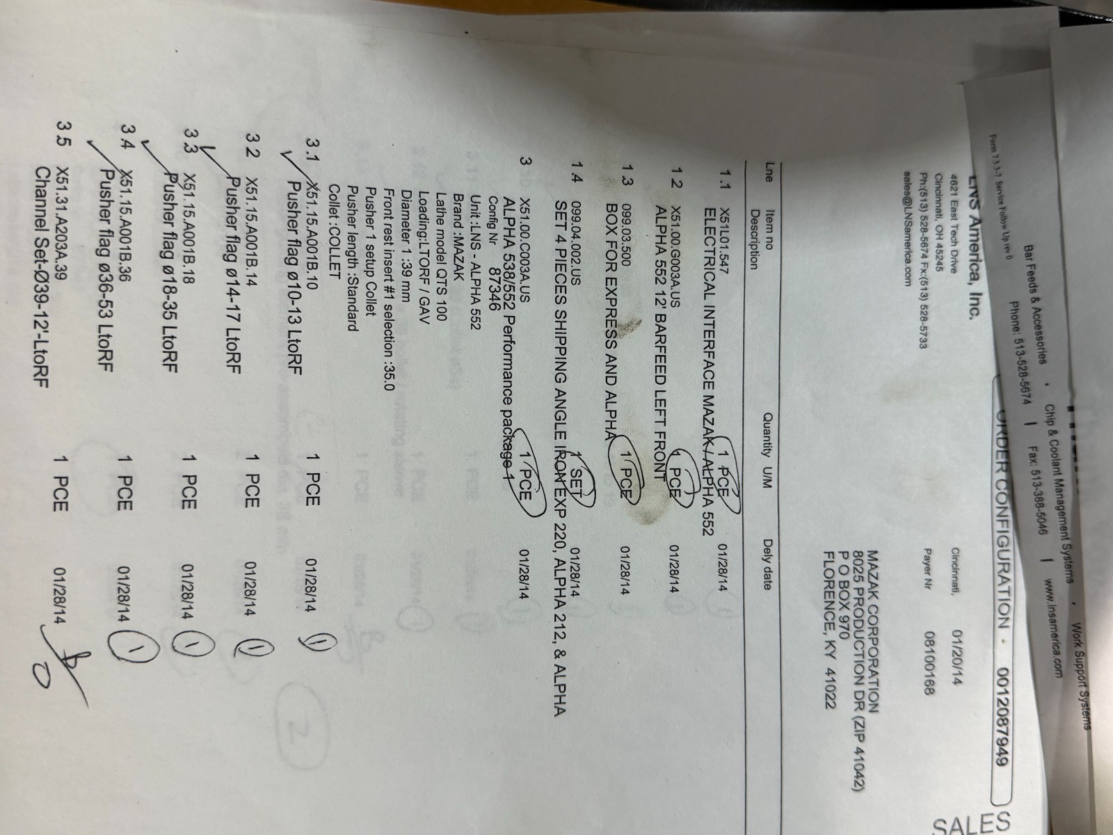 LNS ALPHA 552 Bar loader. SOOOO NICE $44000.00 NEW Used for 3 months